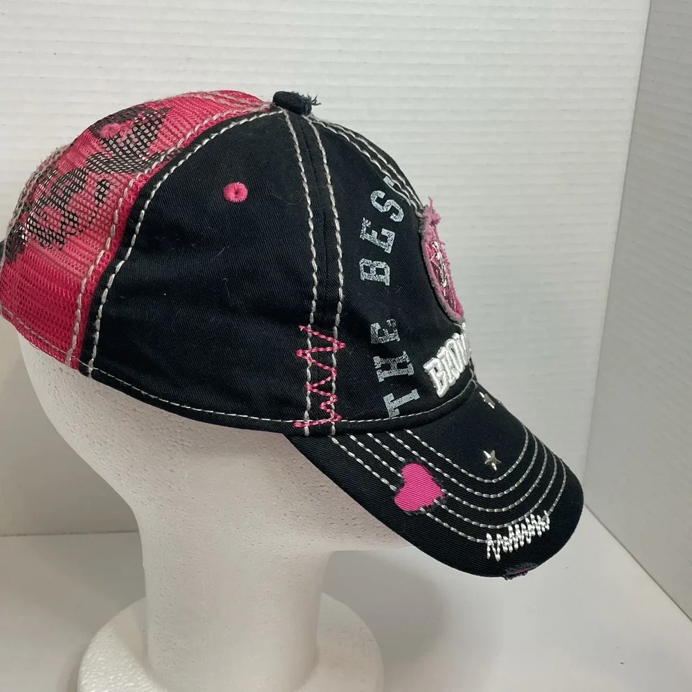 Browning Women's Buckmark Cap Black Pink Mesh Strap Back Hat Baseball Cap